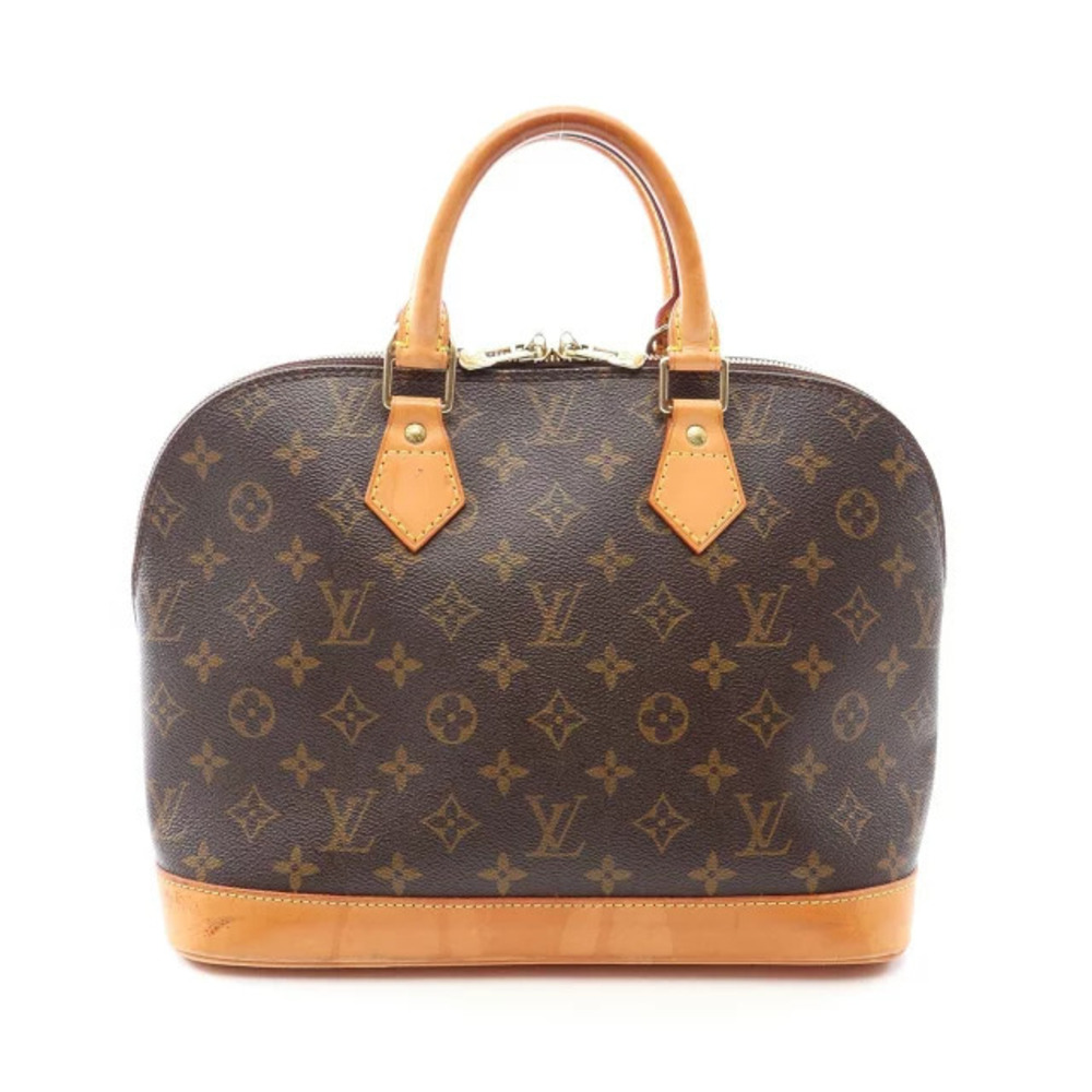 Louis Vuitton Alma Monogram Handbag Canvas Leather Brown